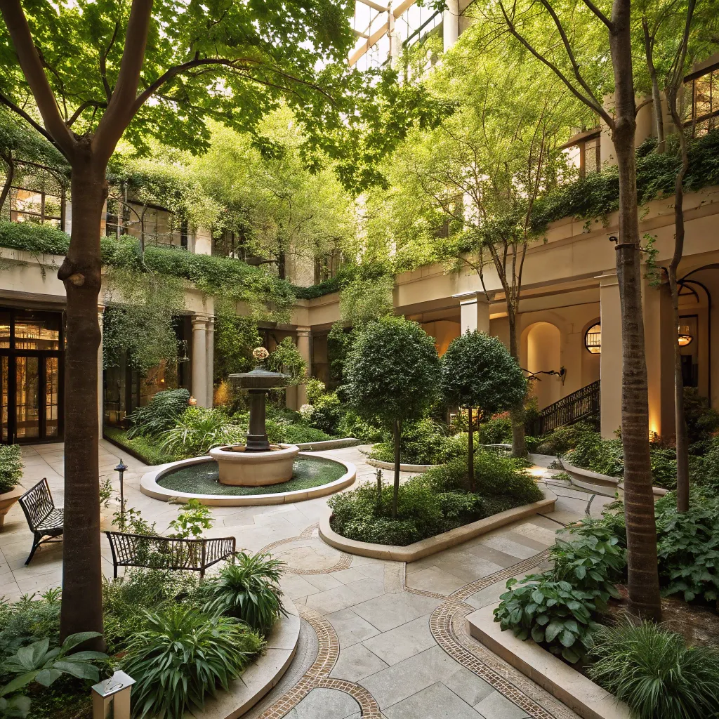 Beautiful courtyard and atrium greenery design